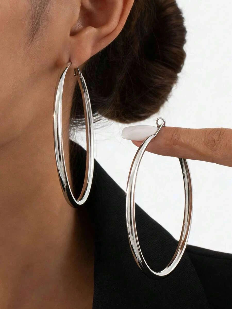 Vintage Red Spray Painted Hoop Earrings