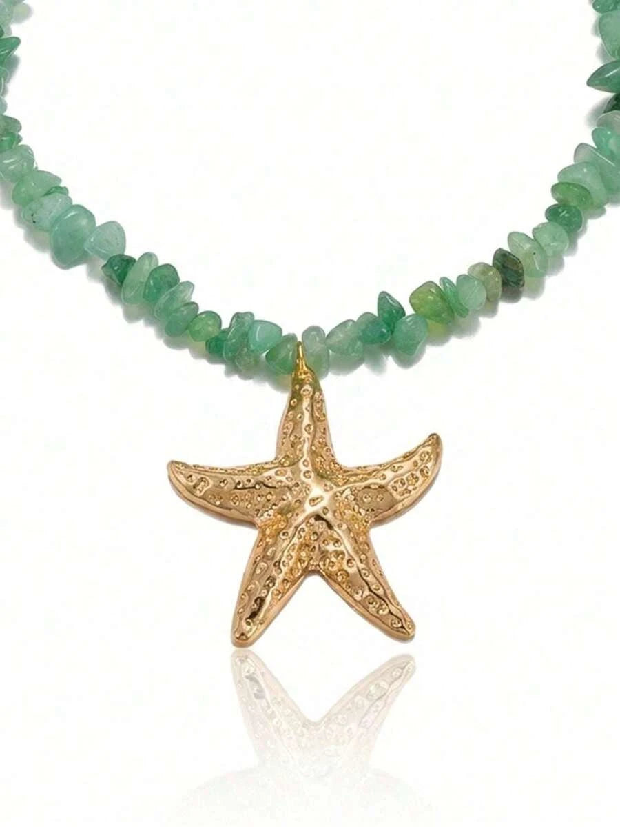 Bohemian Natural Stone Starfish Necklace