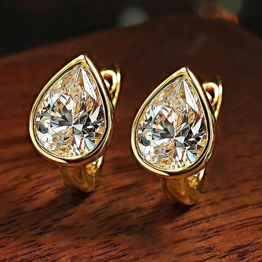 French Vintage Water Drop Zirconia Earrings