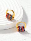 Enamel Geometric Hoop Earrings