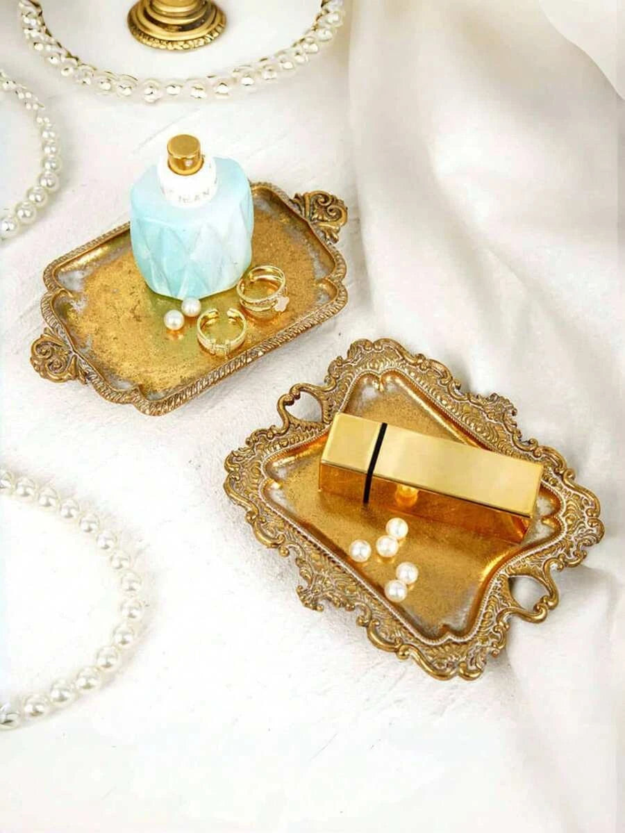 Vintage Gold Jewelry Tray