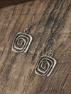 Vintage Inspired Geometric Metal Dangle Earrings