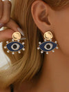 Vintage Pearl Enamel Stud Earrings