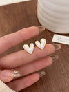 Vintage Oil Drip Heart Stud Earrings