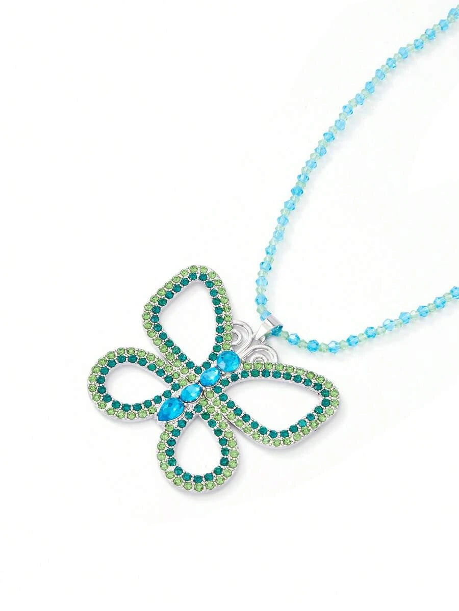 Crystal Butterfly Choker Necklace