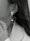 Geometric Faux Pearl Petal Earrings