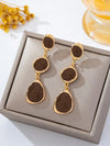 French Vintage Enamel Asymmetrical Drop Earrings
