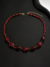 Burgundy Asymmetrical Beaded Choker