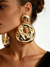 Gold-Plated Metal Drum Dangle Earrings