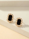 Geometric Faux Pearl Stud Earrings