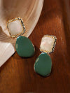 Burgundy Retro Square Earrings