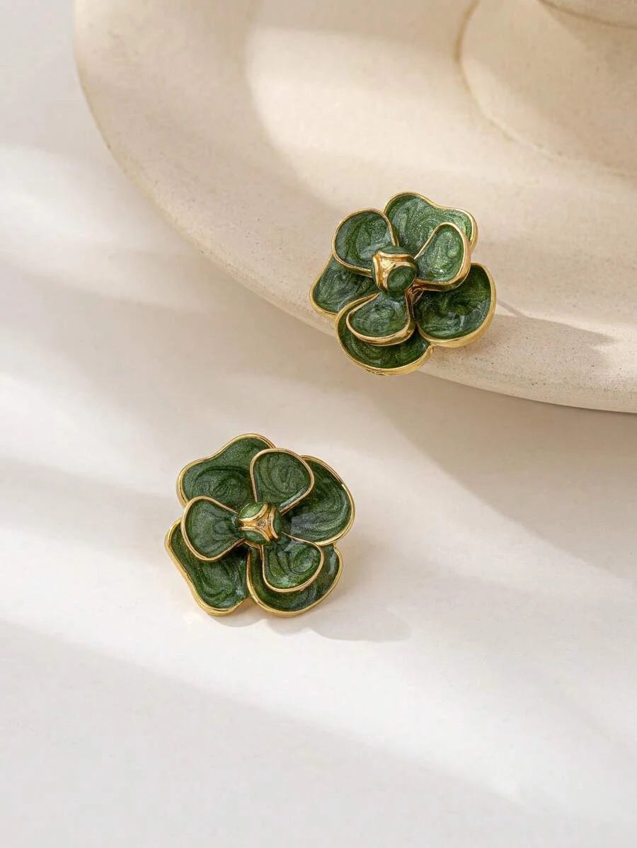 Vintage Floral Stud Earrings