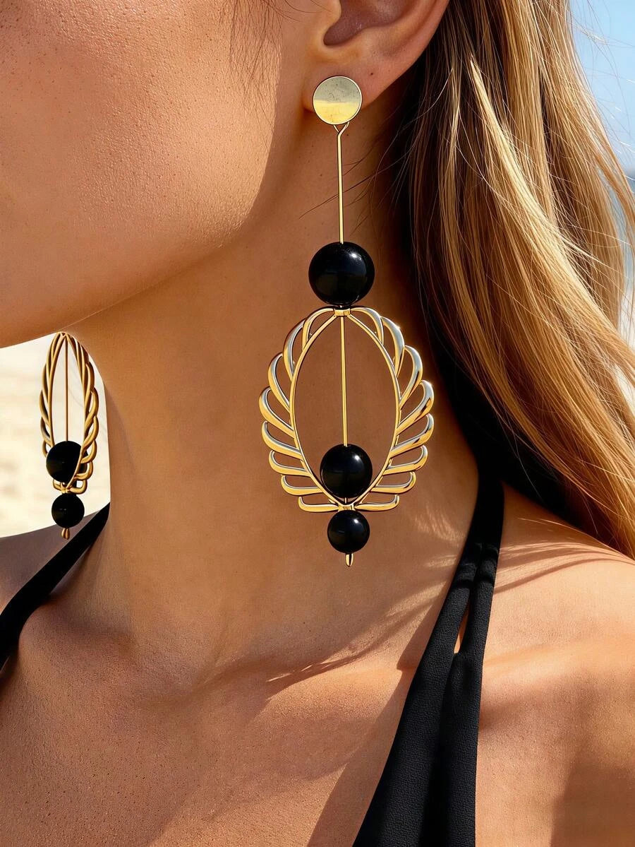 Retro Geometric Rotatable Drop Earrings