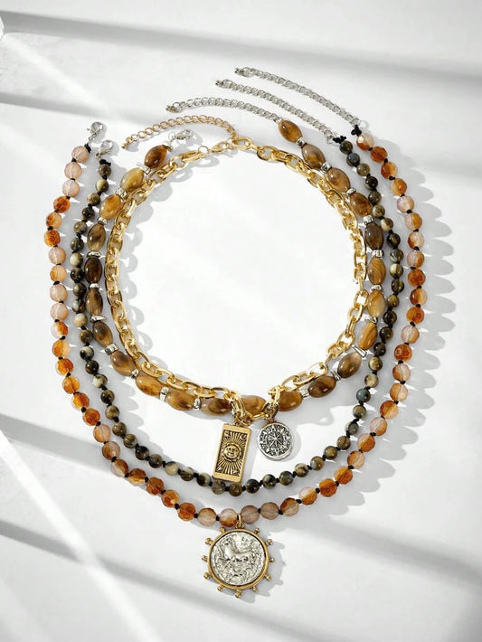 Bohemian Multi-Layer Beaded Beach Necklace