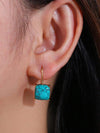Square Synthetic Turquoise Stud Earrings