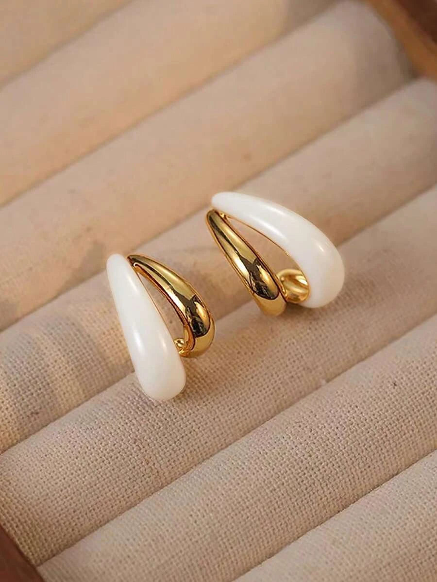 French Vintage Geometric Stud Earrings