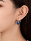 Vintage Floral Royal Blue Dangle Earrings
