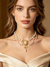 Retro Baroque Faux Pearl Tassel Necklace