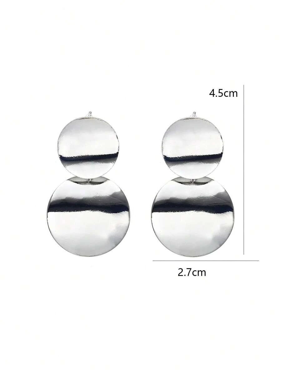 Retro Smooth Metal Circle Earrings