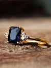 Bohemian Retro Dark Blue Cubic Zirconia Ring
