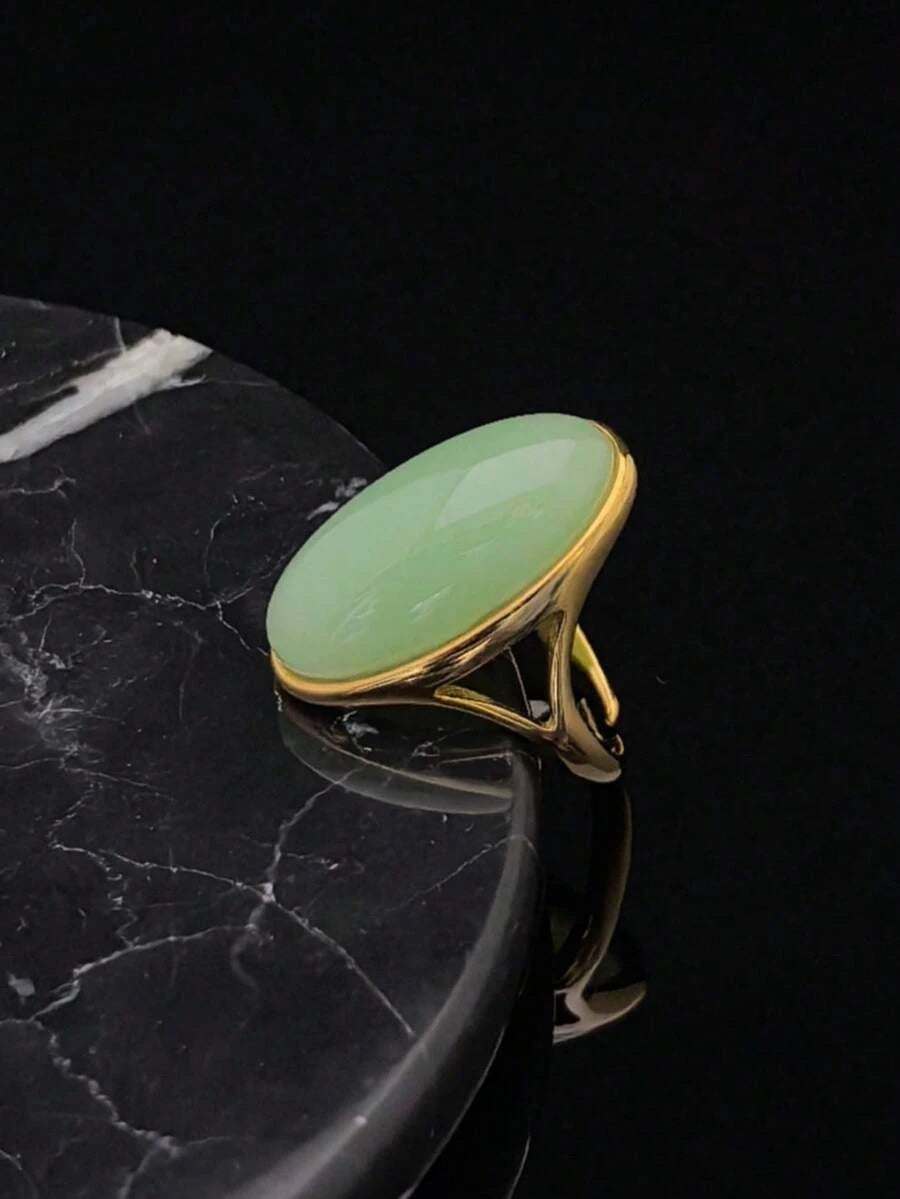 Gold Plated Stainless Steel Crystal Ring