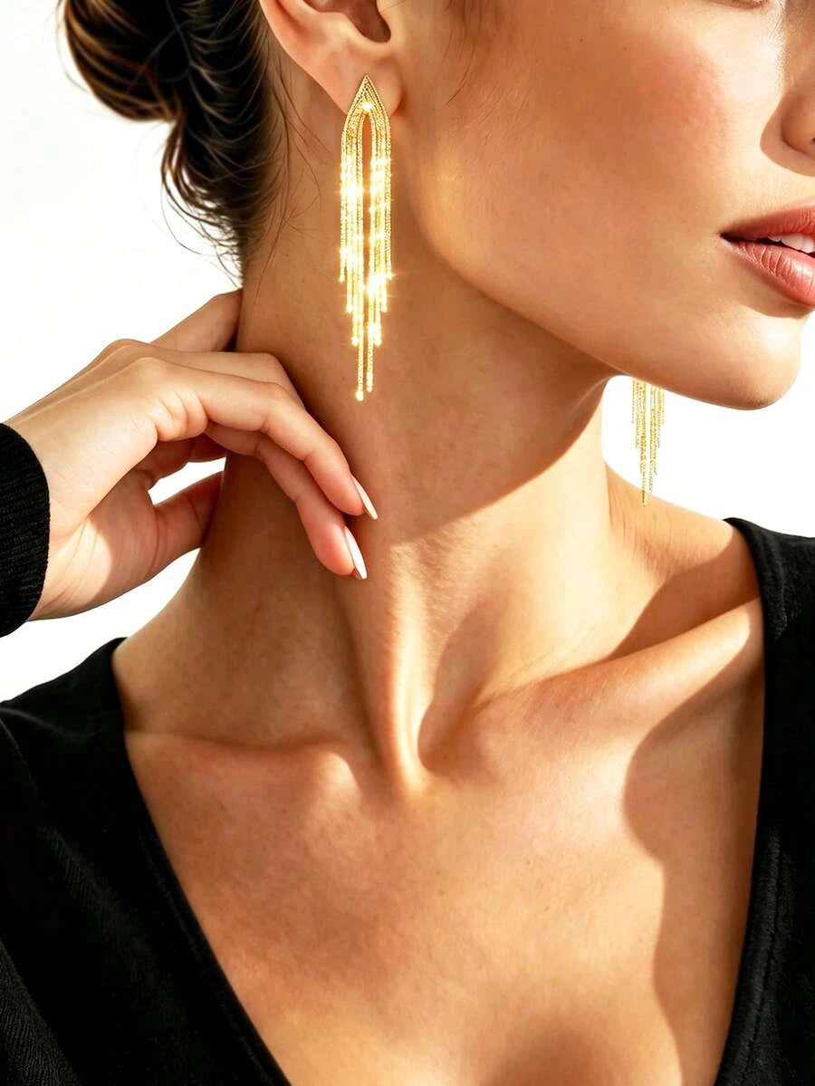 Vintage Golden Tassel Earrings