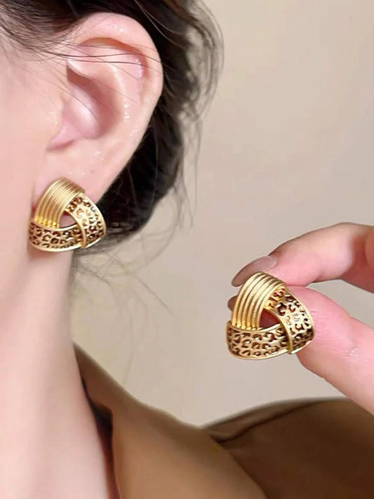 Minimalist Vintage Leopard Geometric Stud Earrings