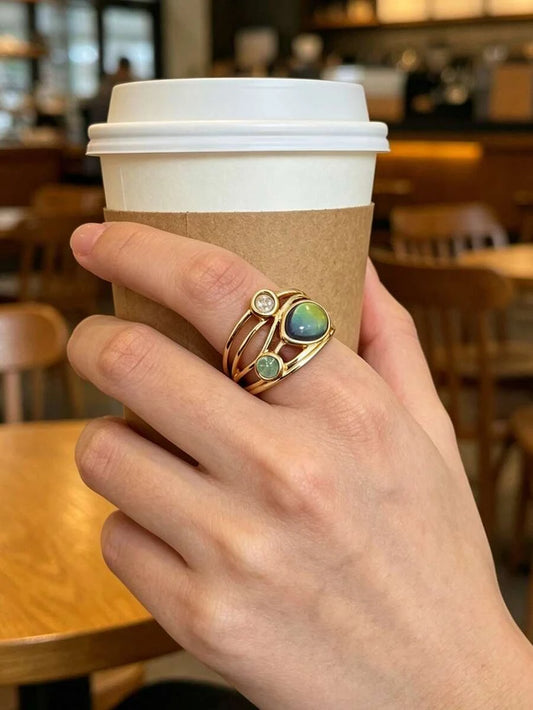 Vintage Moonstone Gold Statement Ring