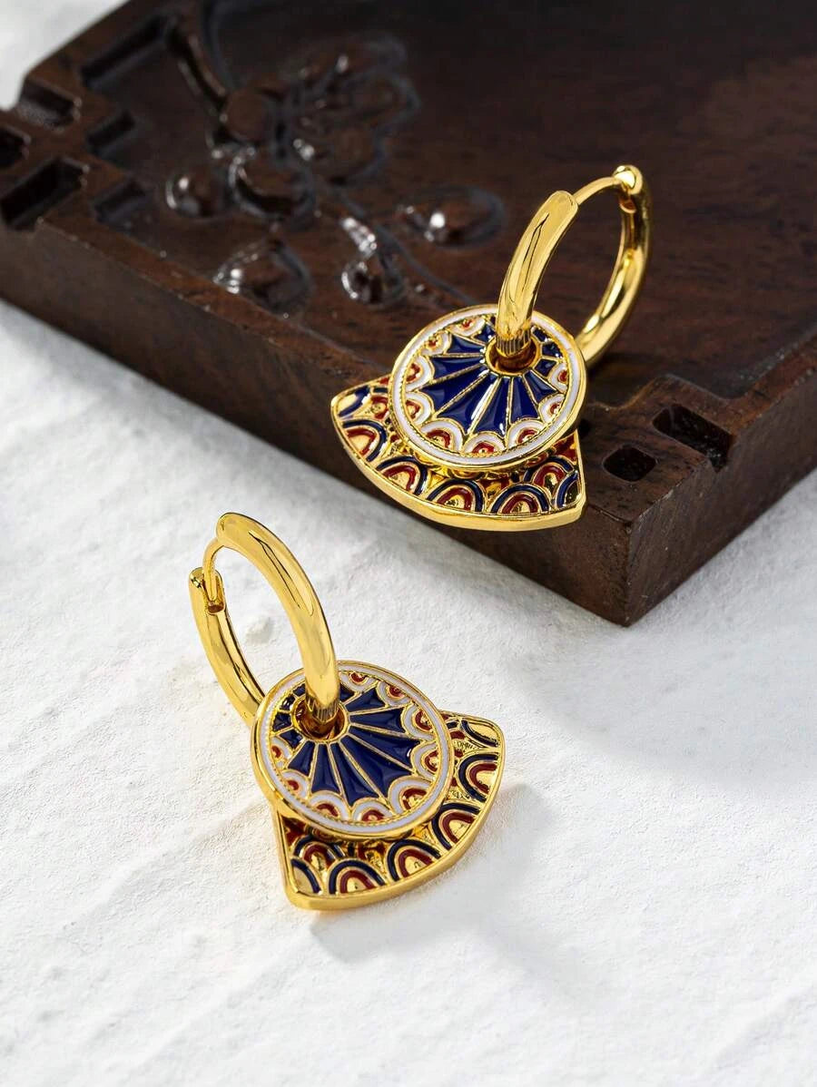 Colorful Enamel Clover Earring Studs