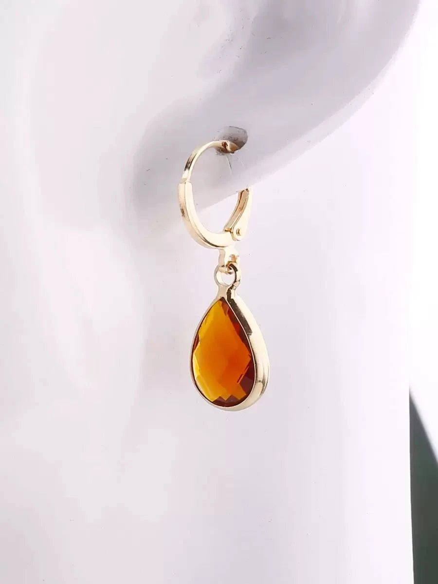 Copper Edged Water Drop Earrings