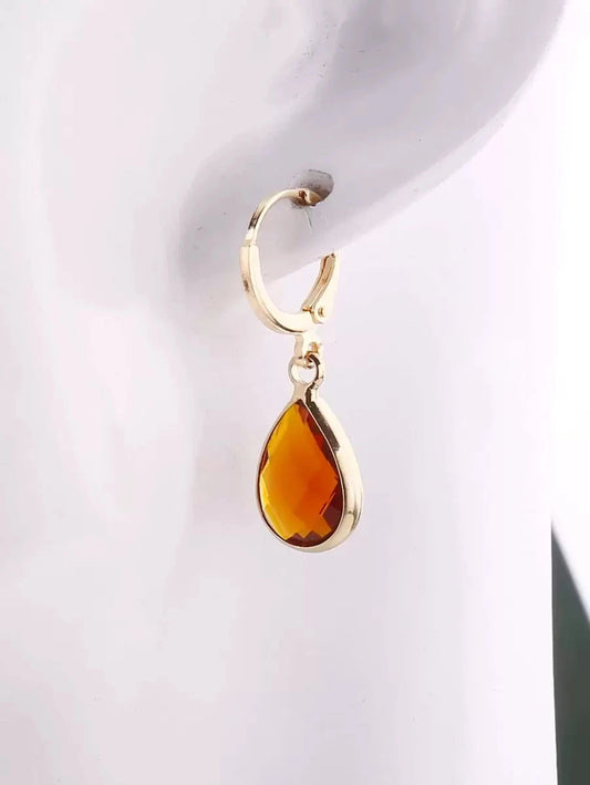 Copper Edged Water Drop Earrings