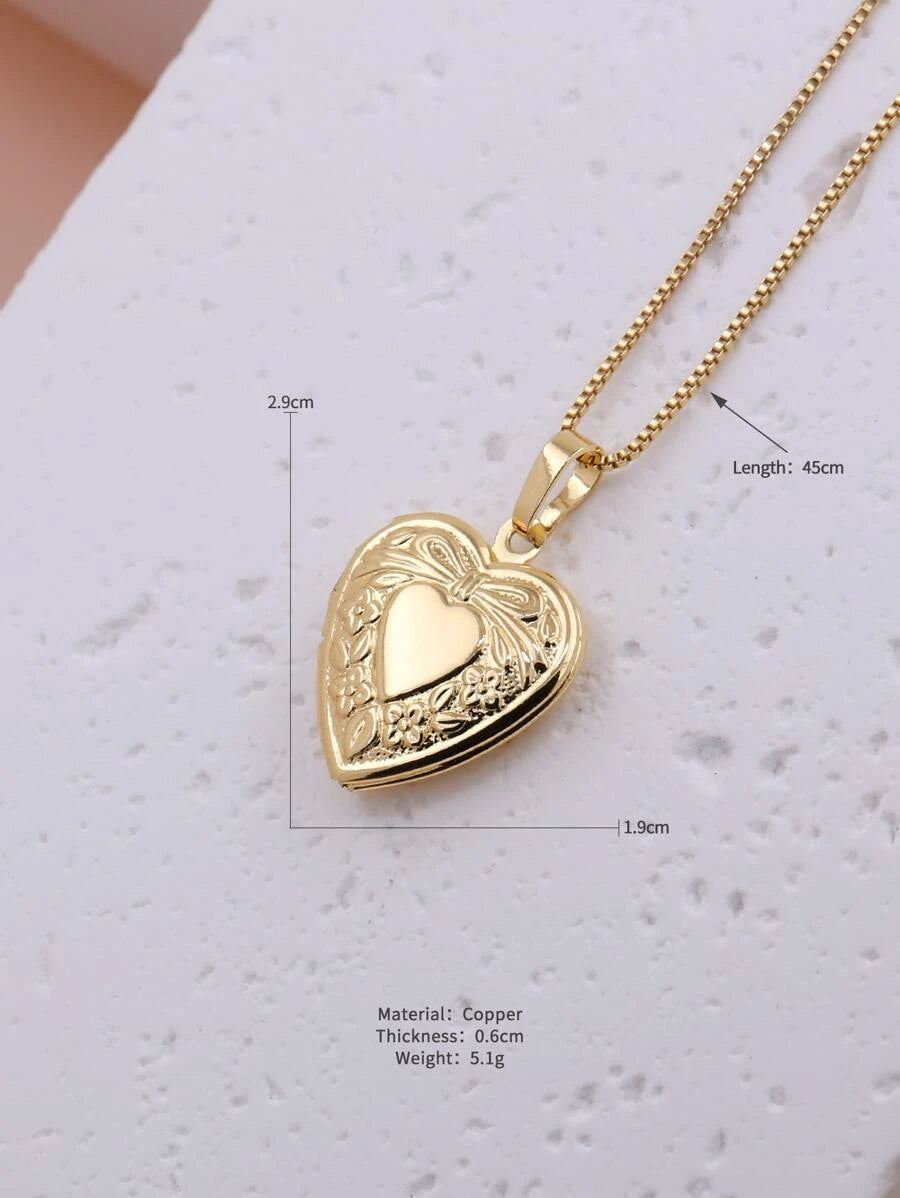 Heart Locket Photo Necklace