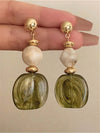 Vintage Asymmetrical Tie Dye Acrylic Long Pendant Earrings