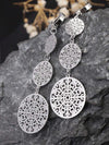 Gold Floral Vine Leaf Pendant Earrings