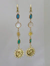Vintage Gold Moon Drop Earrings
