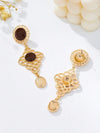Vintage Palace Asymmetrical Enamel Dangle Earrings