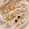 14pcs Luxury Pearl Earrings Set, New Minimalist Unique Design Elegant Earrings For Women, Gift For Her
