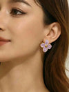 Elegant Stainless Steel Flower Earrings