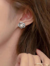 Minimalist Geometric Faux Pearl Earrings