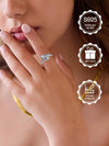 Sterling Silver Moonstone Adjustable Ring