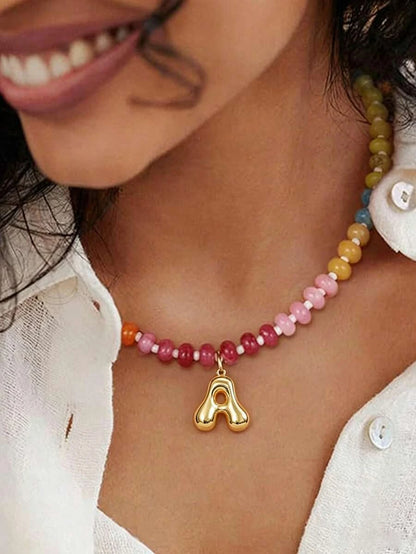 Bohemian Beaded Gemstone Necklace