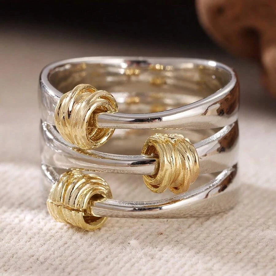 Vintage Dual-Tone Wrapped Ring