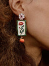 Vintage Floral Pendant Earrings