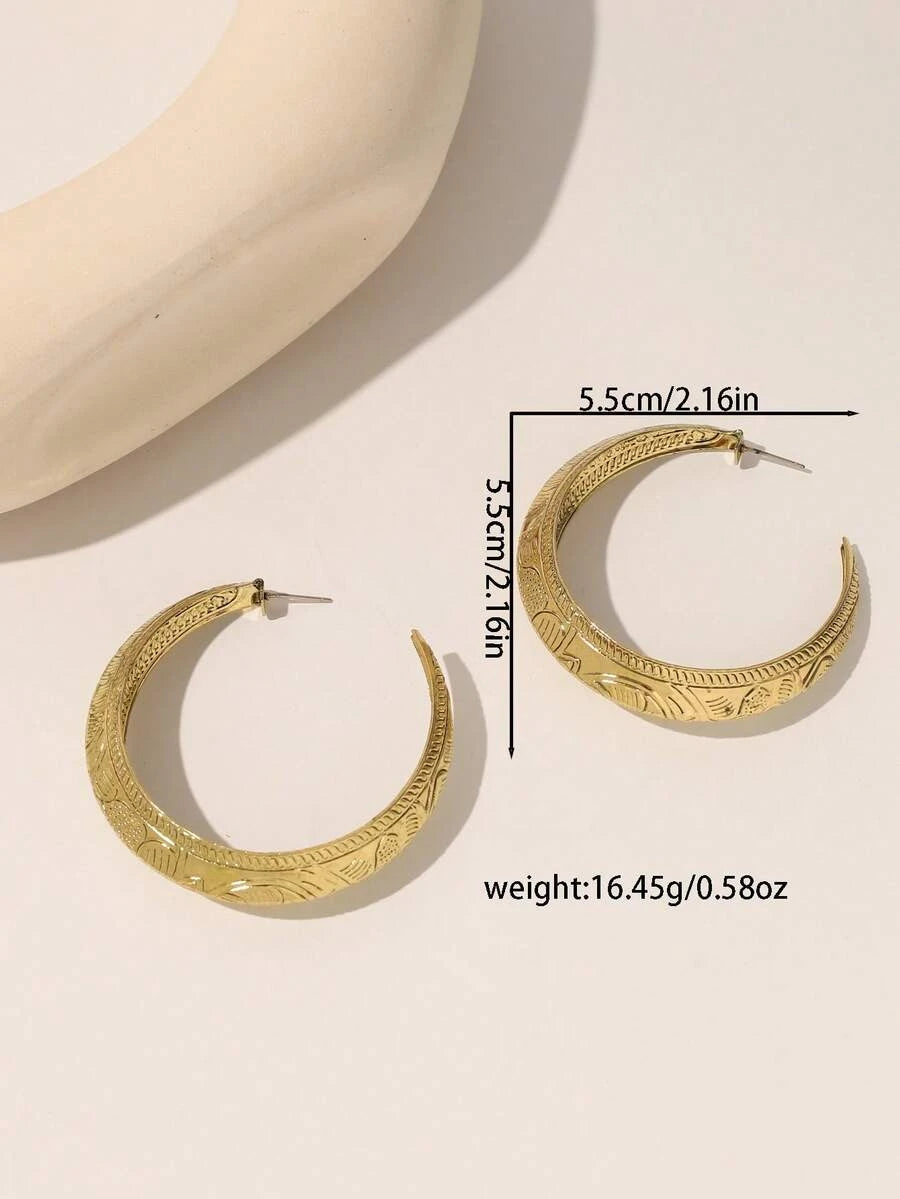 Vintage Bohemian Geometric Hoop Earrings