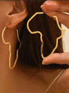 Exaggerated African Map Alloy Earrings