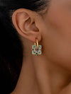 Enamel Geometric Hoop Earrings