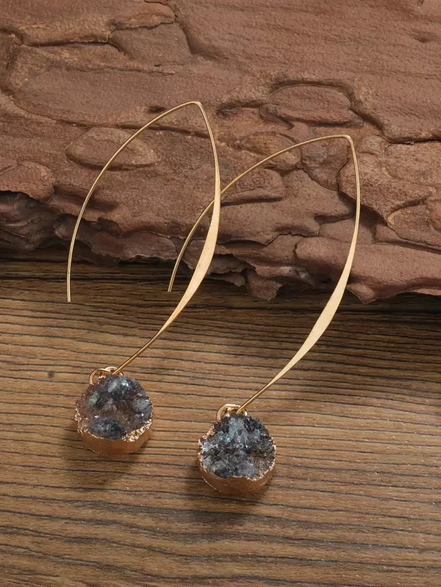Resin Geometric Drop Earrings
