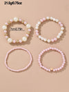Faux Pearl Beaded Bracelet Set