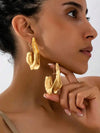 Asymmetrical Geometric Curved Stud Earrings