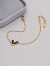 Gold Plated Stainless Steel Asymmetrical Heart Bracelet